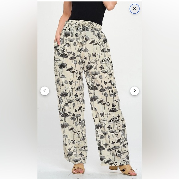 100% White Cream Beige Cotton Mushroom Pant with 4 PocketsPant| S/M - Picture 1 of 5